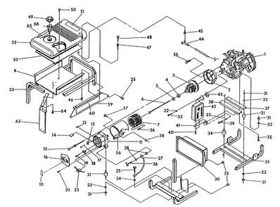 Generator Drawing No. 98519 Diagram and Parts List for 0488-0-GN5,500  Briggs and Stratton Generator